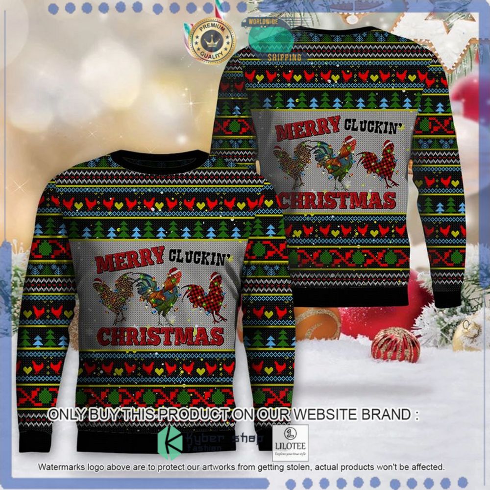 merry cluckin christmas sweater 1 11955