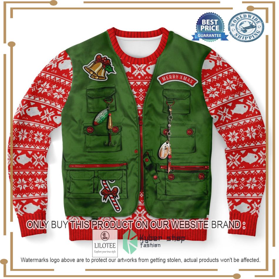 merry fishmas fishman vest ugly christmas sweater 1 35873
