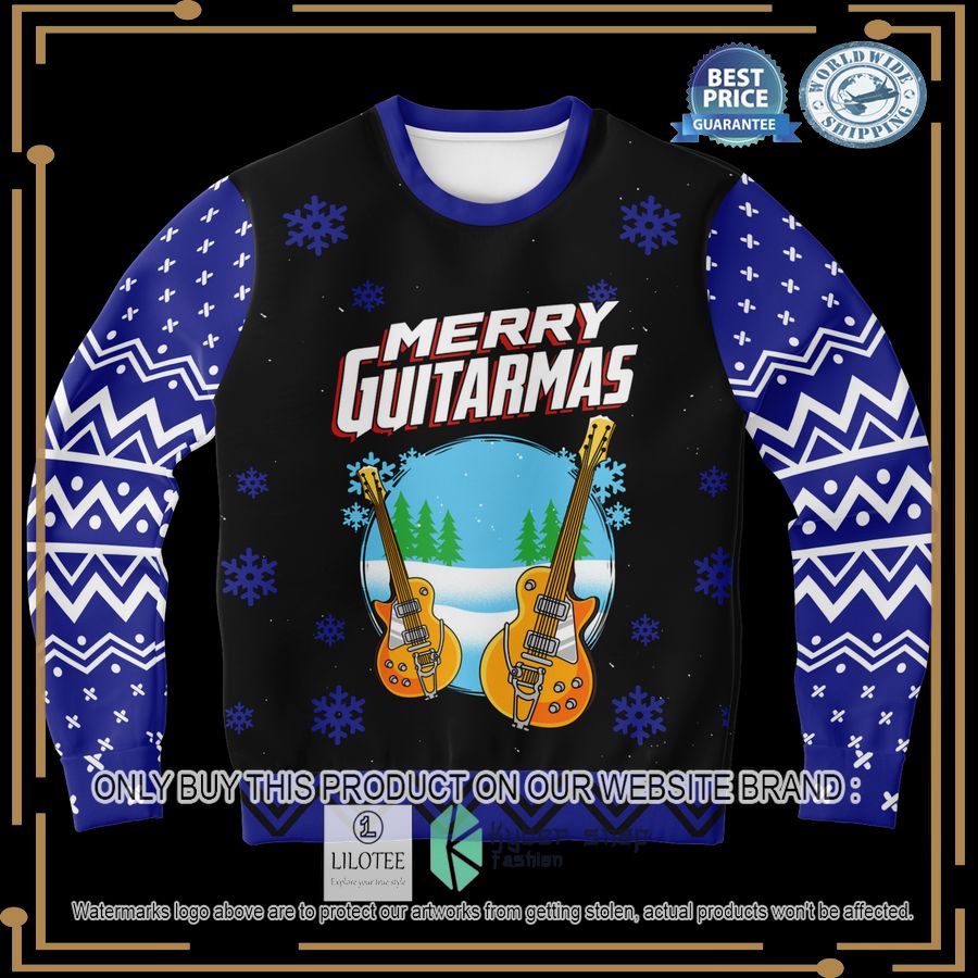 merry guitarmas christmas sweater 1 83950