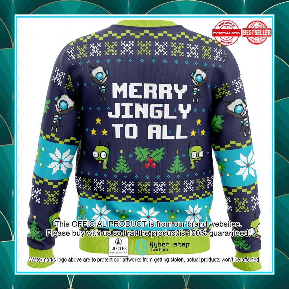 merry jingly invader zim christmas sweater 3 723