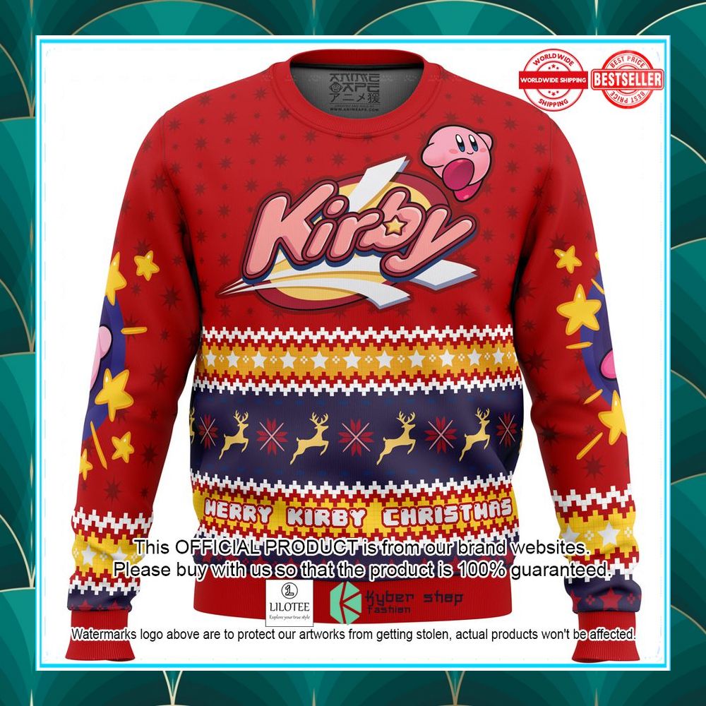 merry kirby christmas kirby christmas sweater 1 654