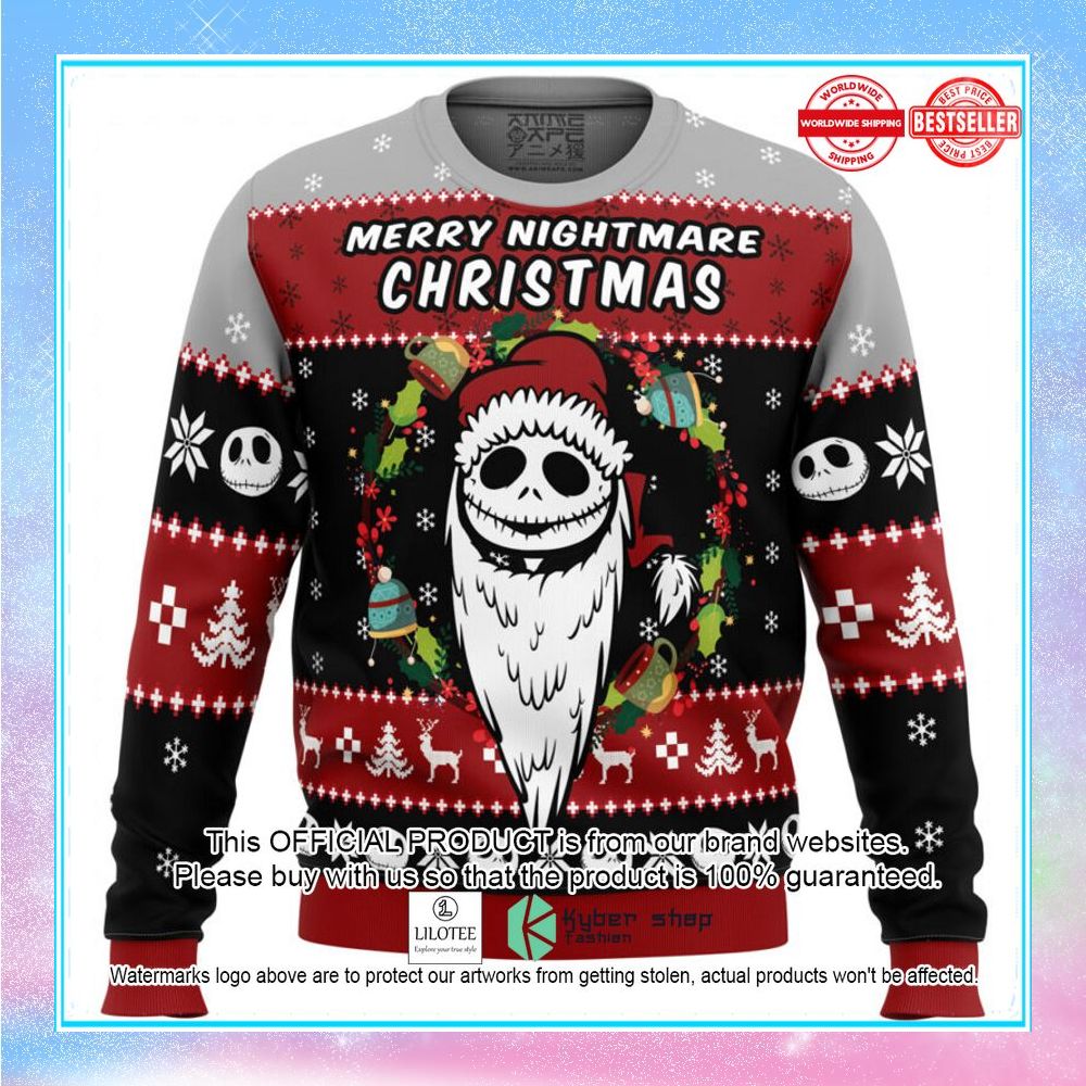 merry nightmare the nightmare before christmas christmas sweater 1 997