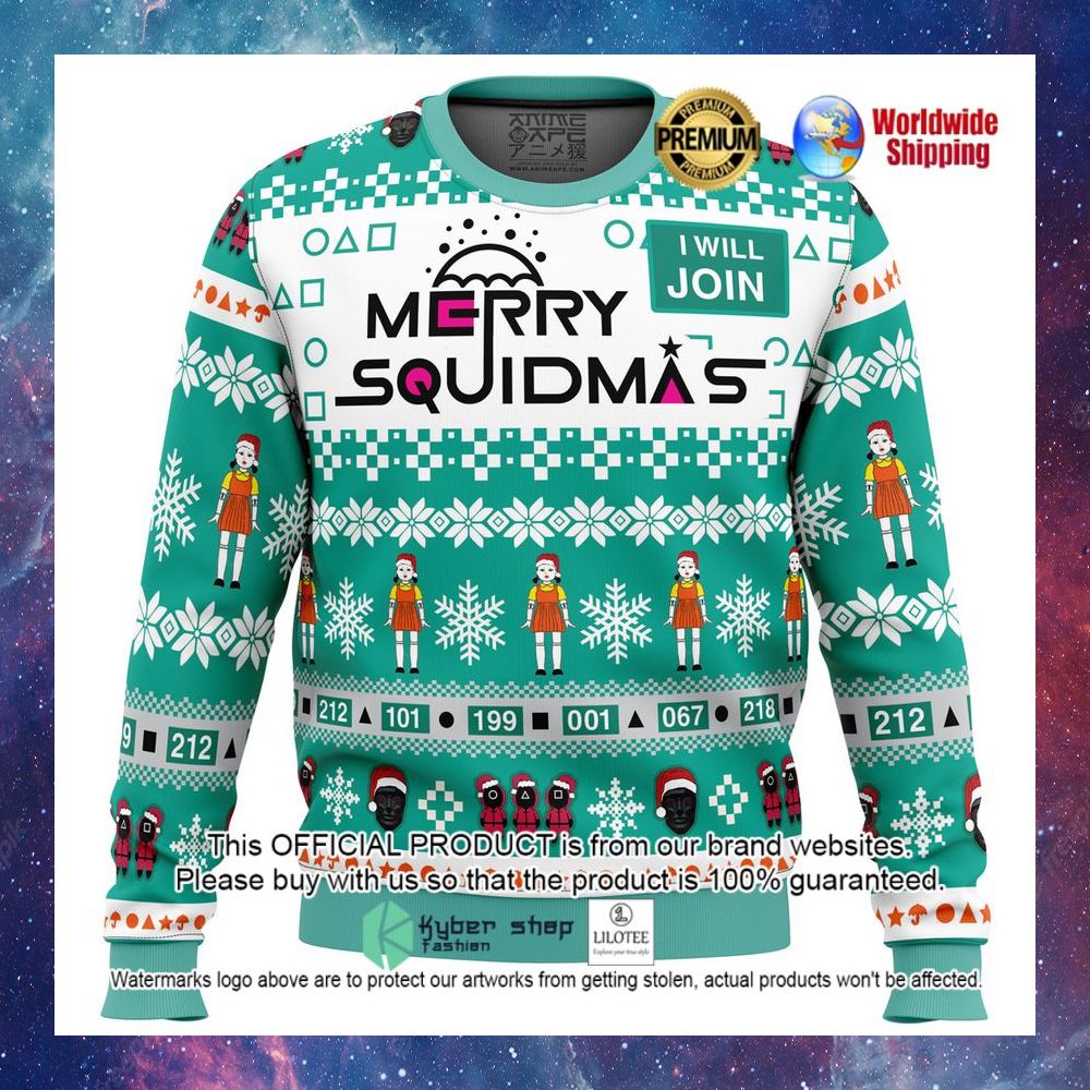merry squidmas squid game i will join christmas sweater 1 382