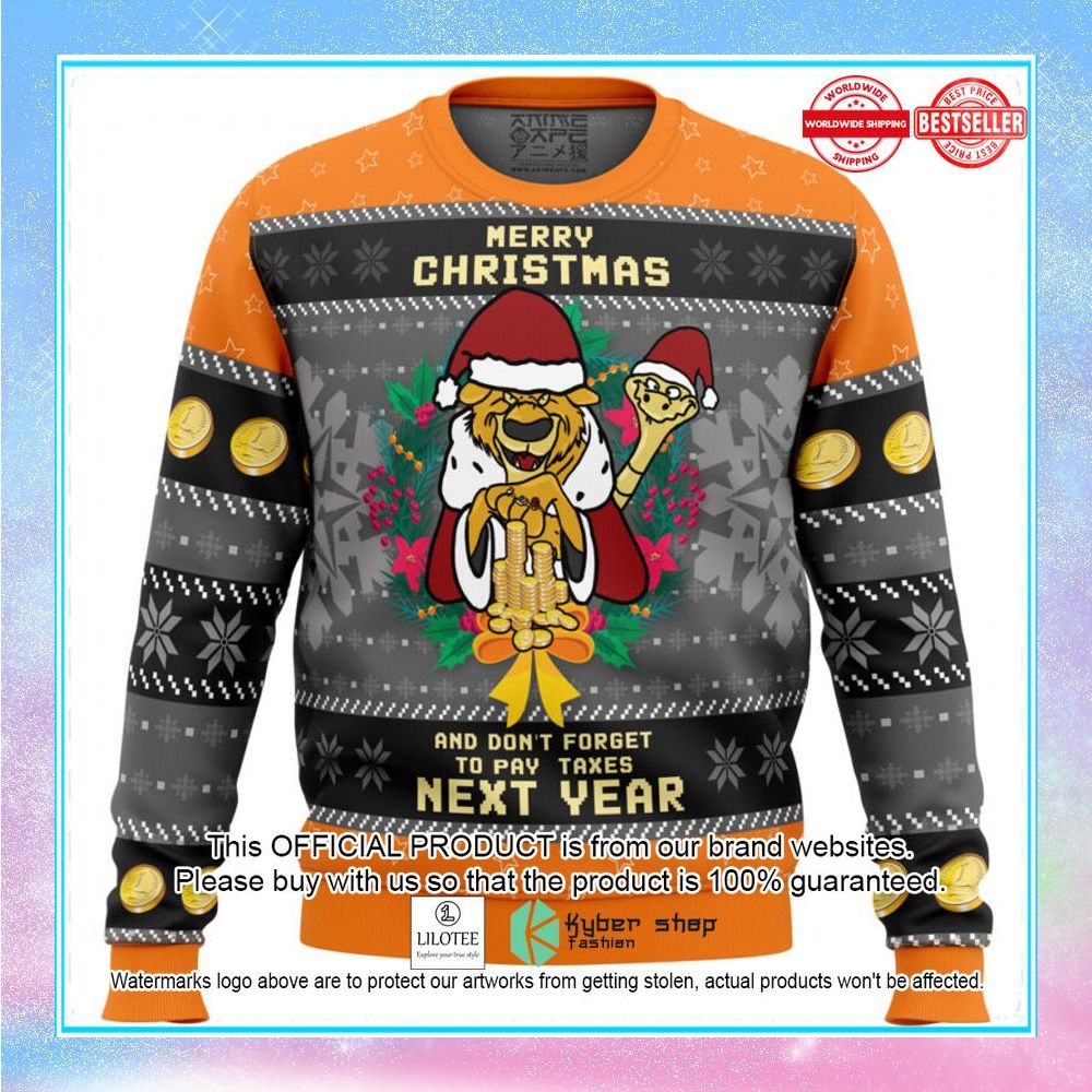 merry taxes christmas robin hood christmas sweater 1 616