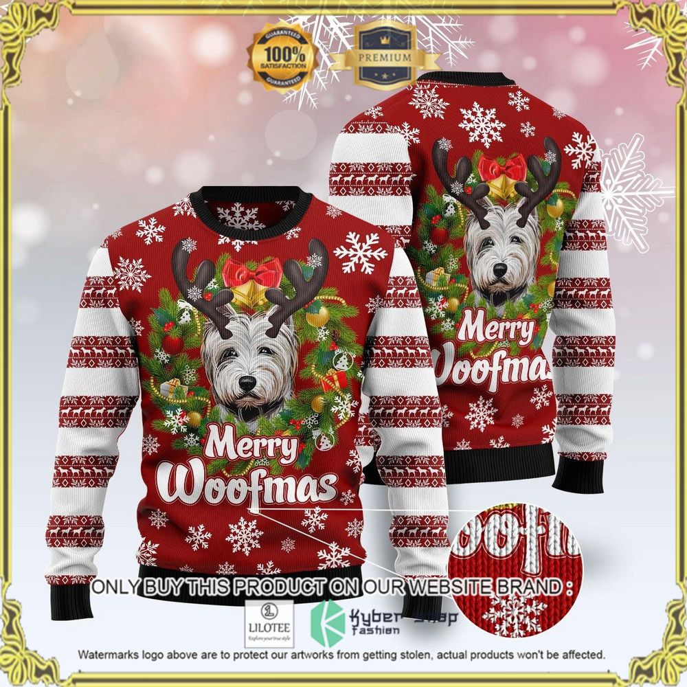 merry woofmas west highland white terrier christmas sweater 1 863