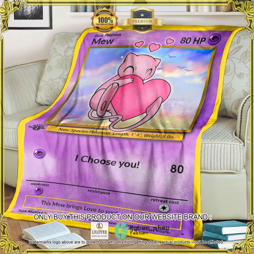 Mew I Choose You Custom Pokemon Soft Blanket - LIMITED EDITION 9