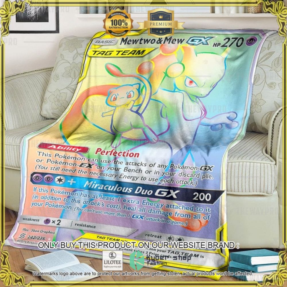 Mewtwo and Mew-GX Custom Pokemon Soft Blanket - LIMITED EDITION 8