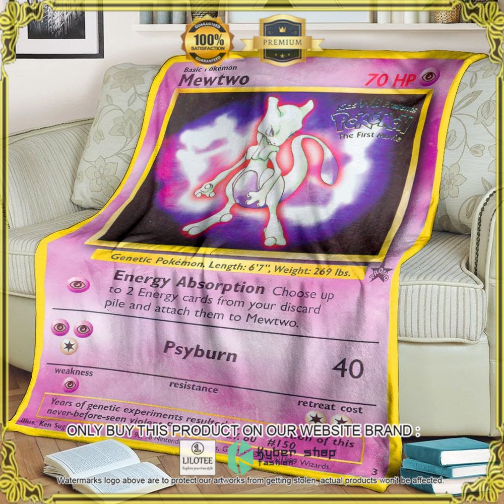 Mewtwo Wizards Black Star Custom Pokemon Soft Blanket - LIMITED EDITION 8