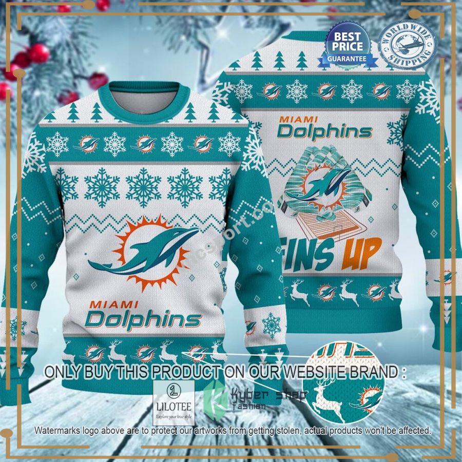 miami dolphins nfl christmas sweater 1 98680