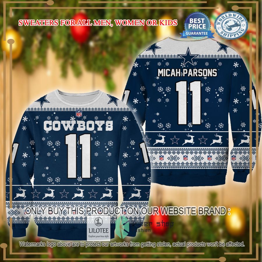 micah parsons dallas cowboys christmas sweater 1 29265