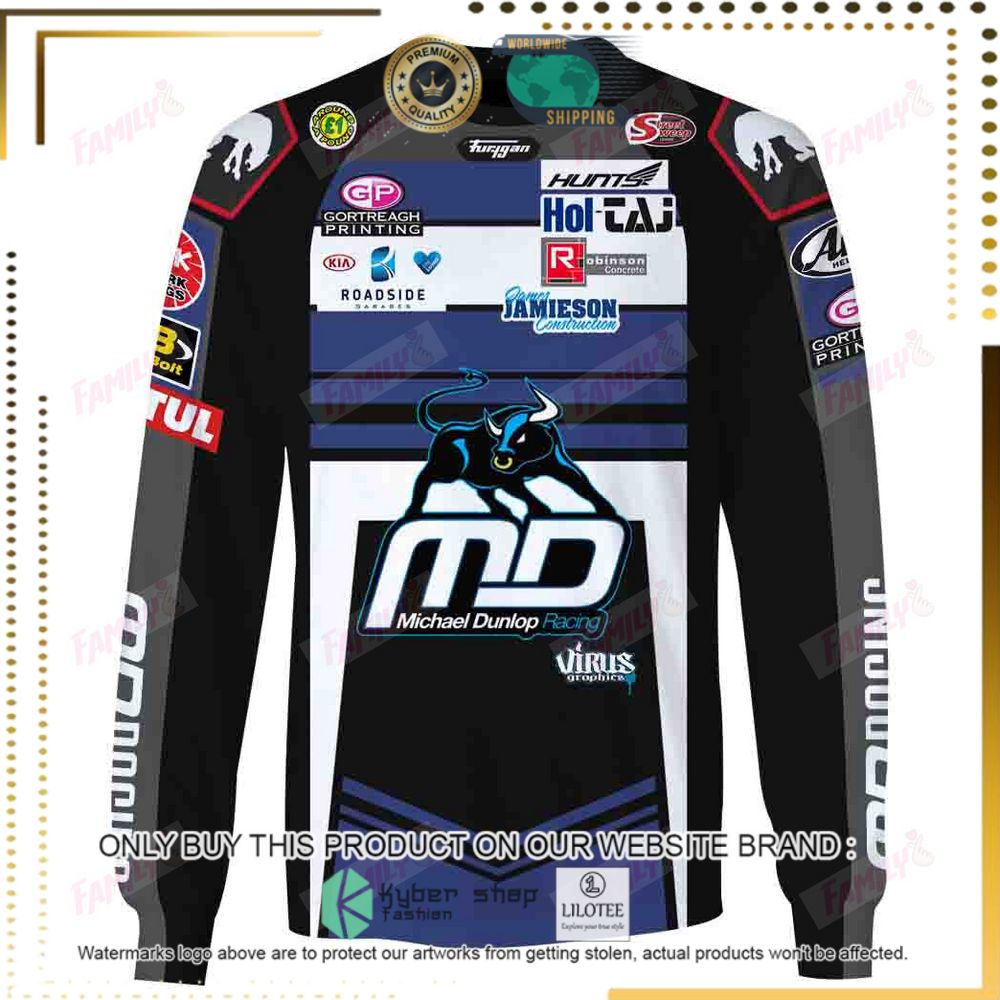 michael dunlop racing blue black 3d hoodie shirt 6 40963