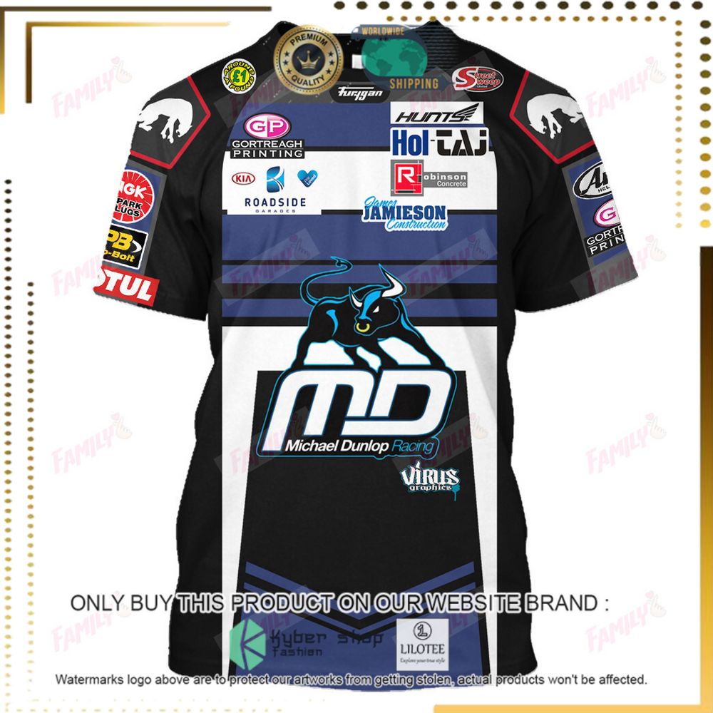 michael dunlop racing blue black 3d hoodie shirt 8 88191