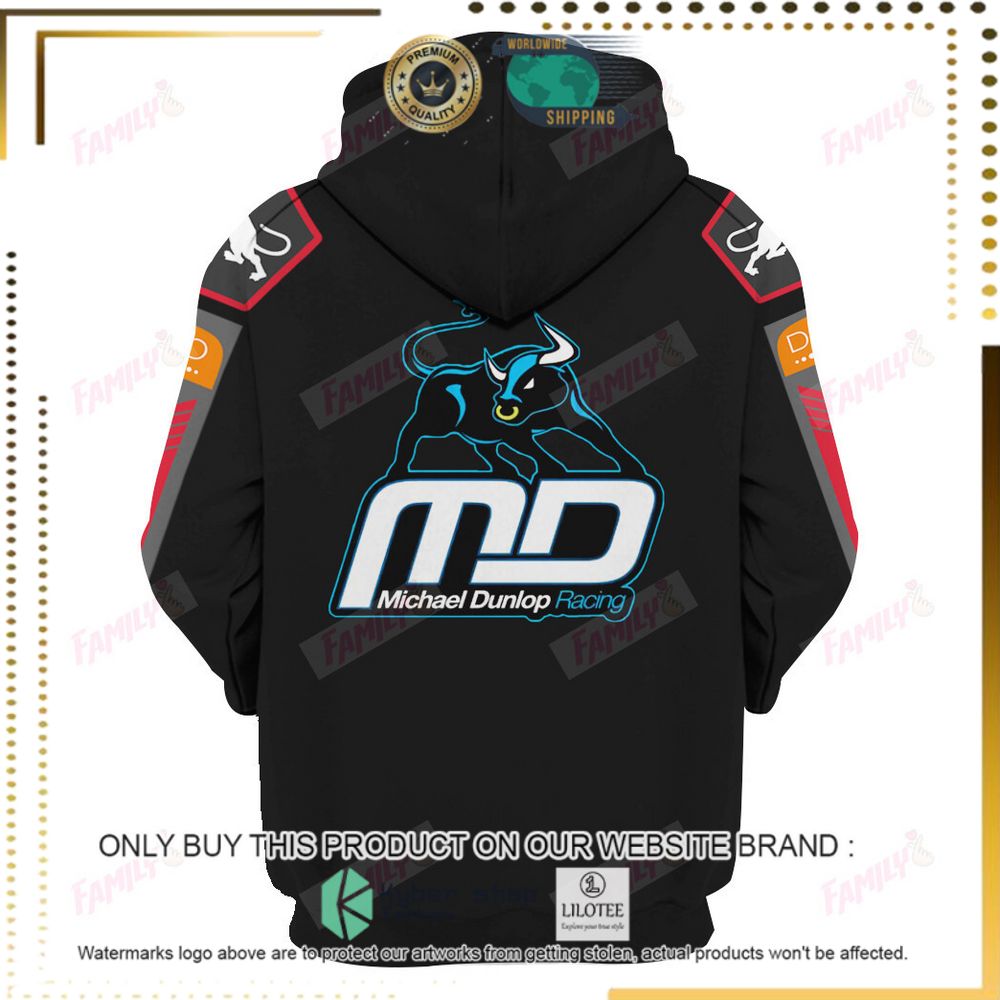michael dunlop racing red black 3d hoodie shirt 3 4340