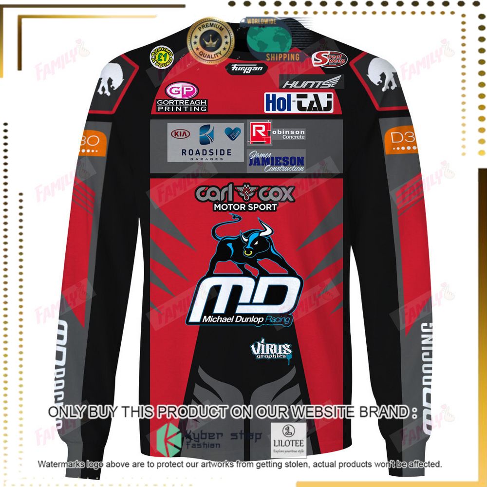 michael dunlop racing red black 3d hoodie shirt 6 57349