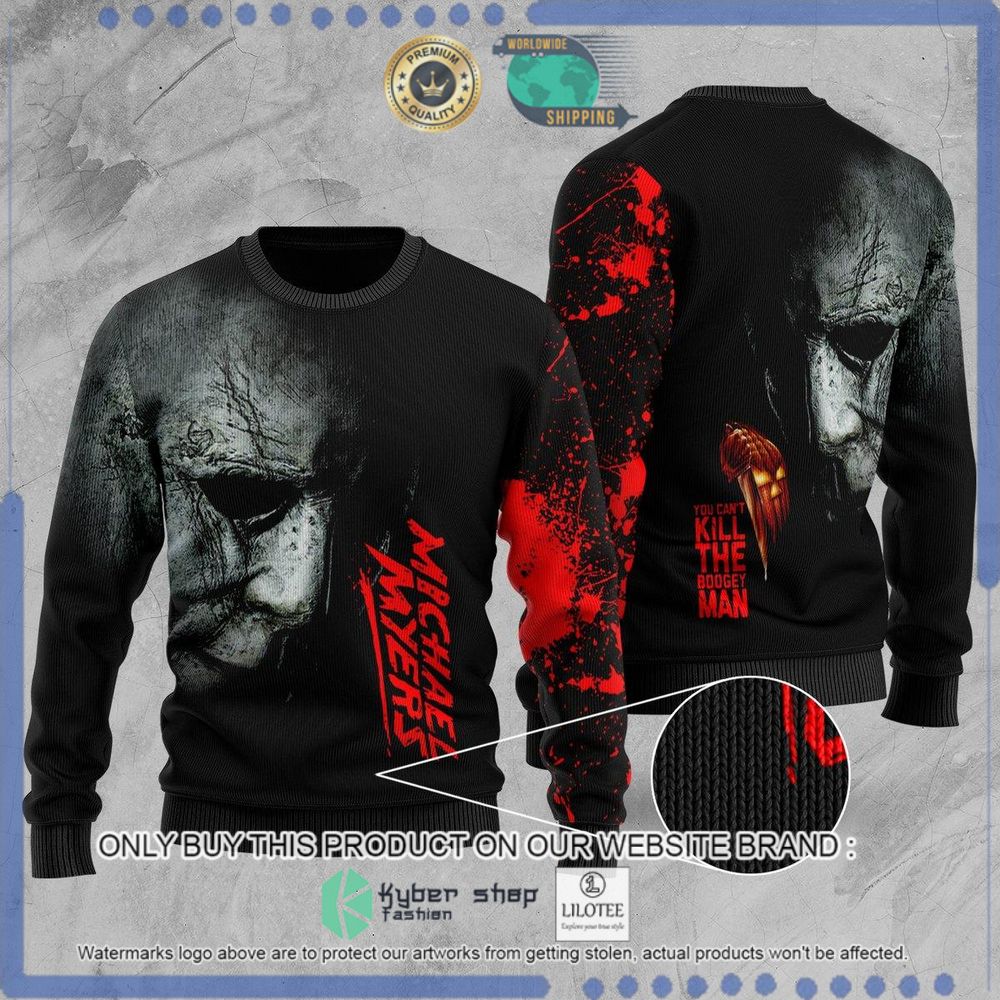 michael myers you cant kill the boogey man christmas sweater 1 82147