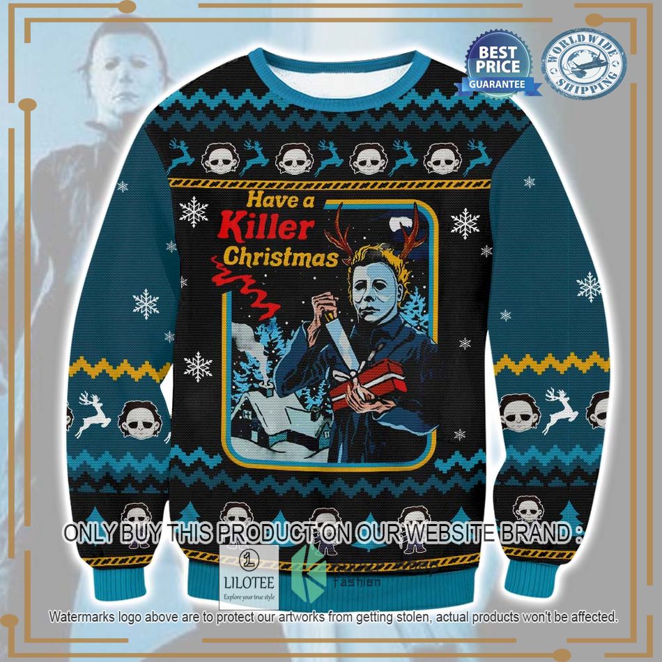 micheal myers have a killer christmas ugly christmas sweater 1 88012