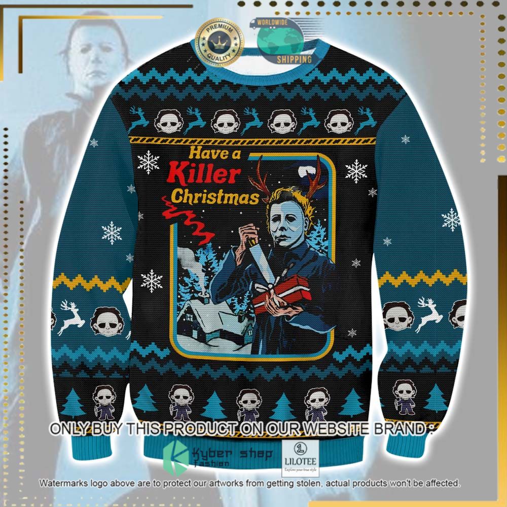 micheal myers killer ugly sweater 1 48675