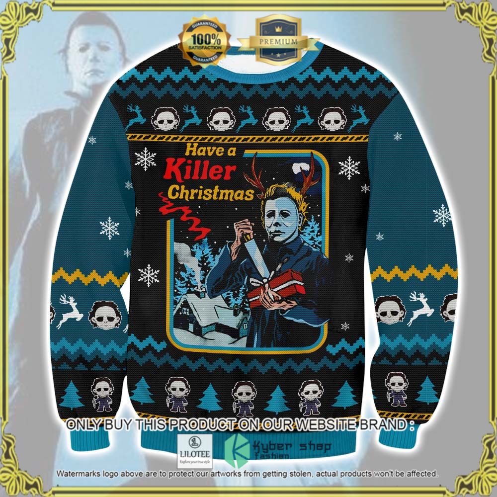micheal myers killer ugly sweater 1 58413