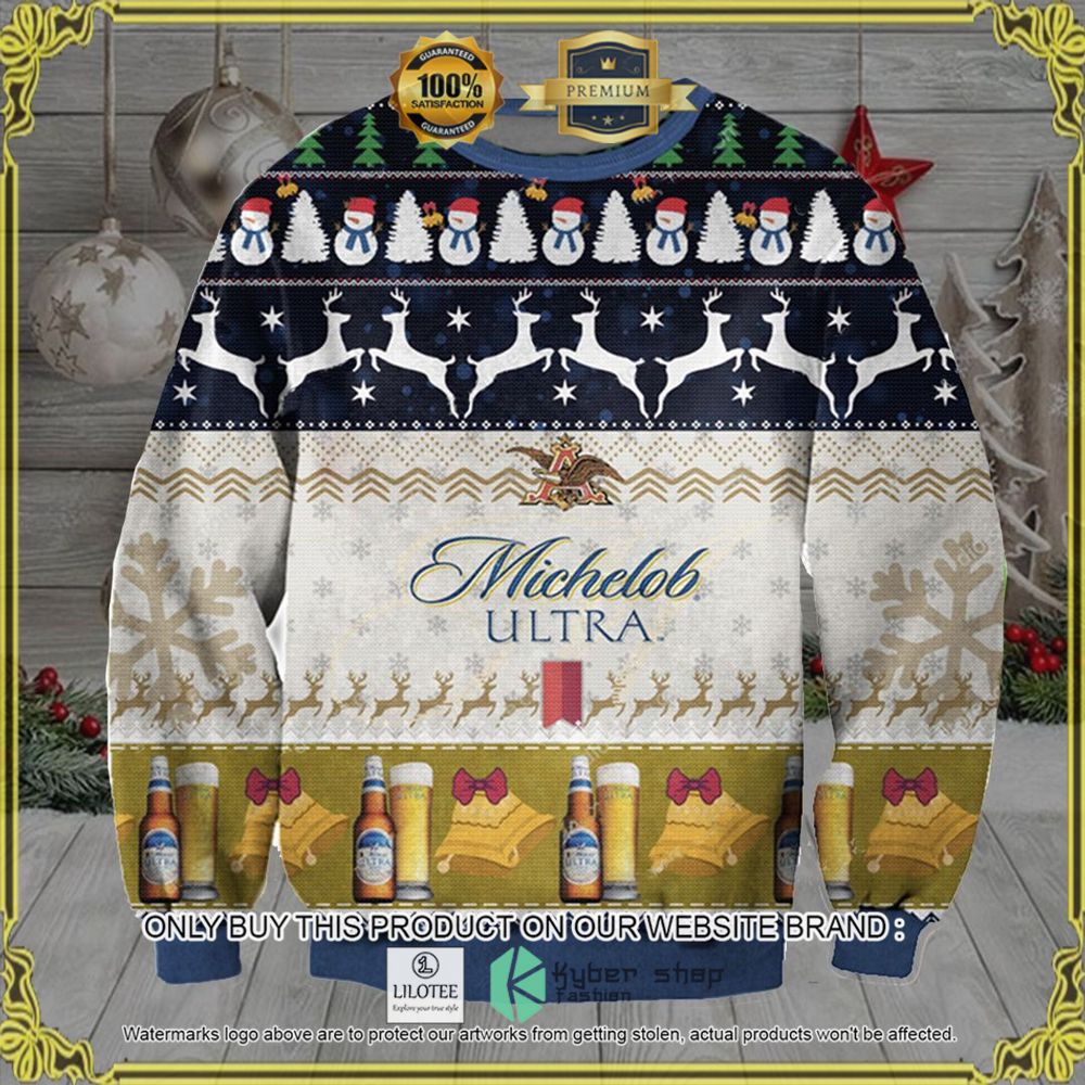 michelob ultra knitted christmas sweater 1 3413
