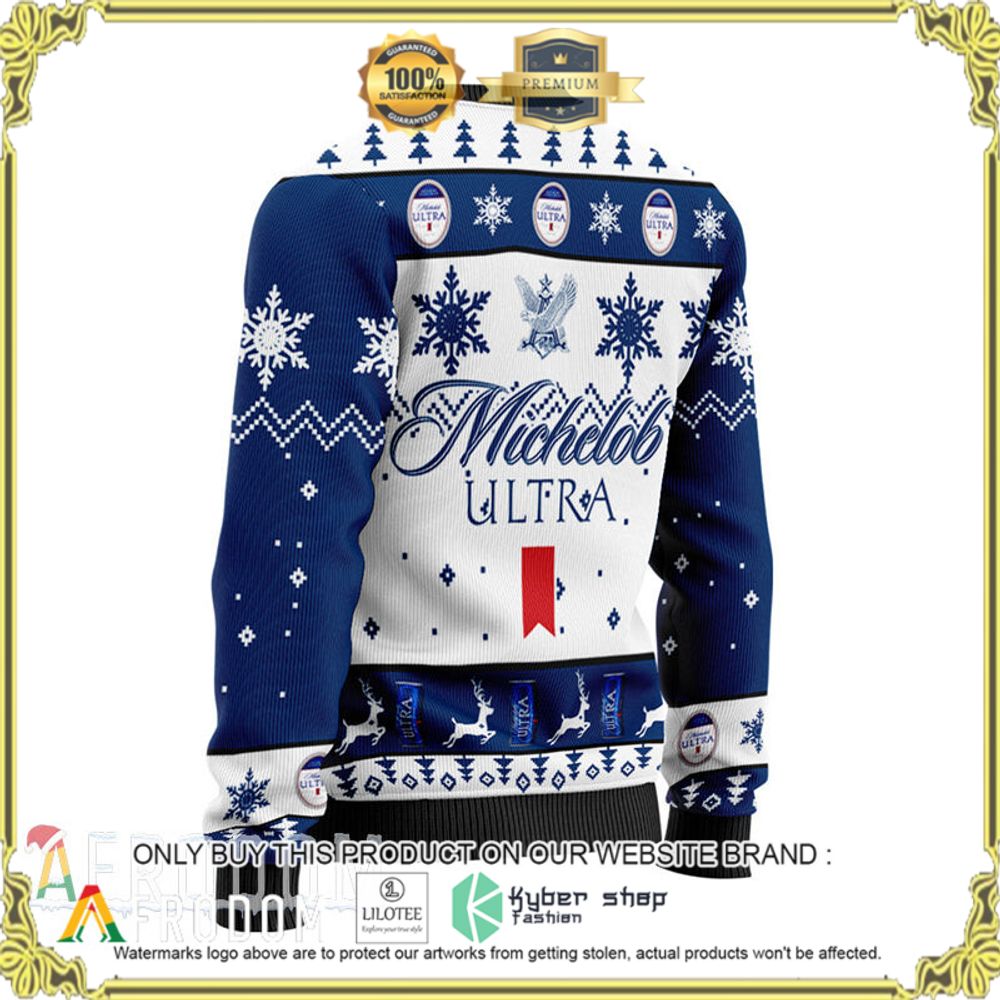 michelob ultra white blue christmas sweater 1 83782