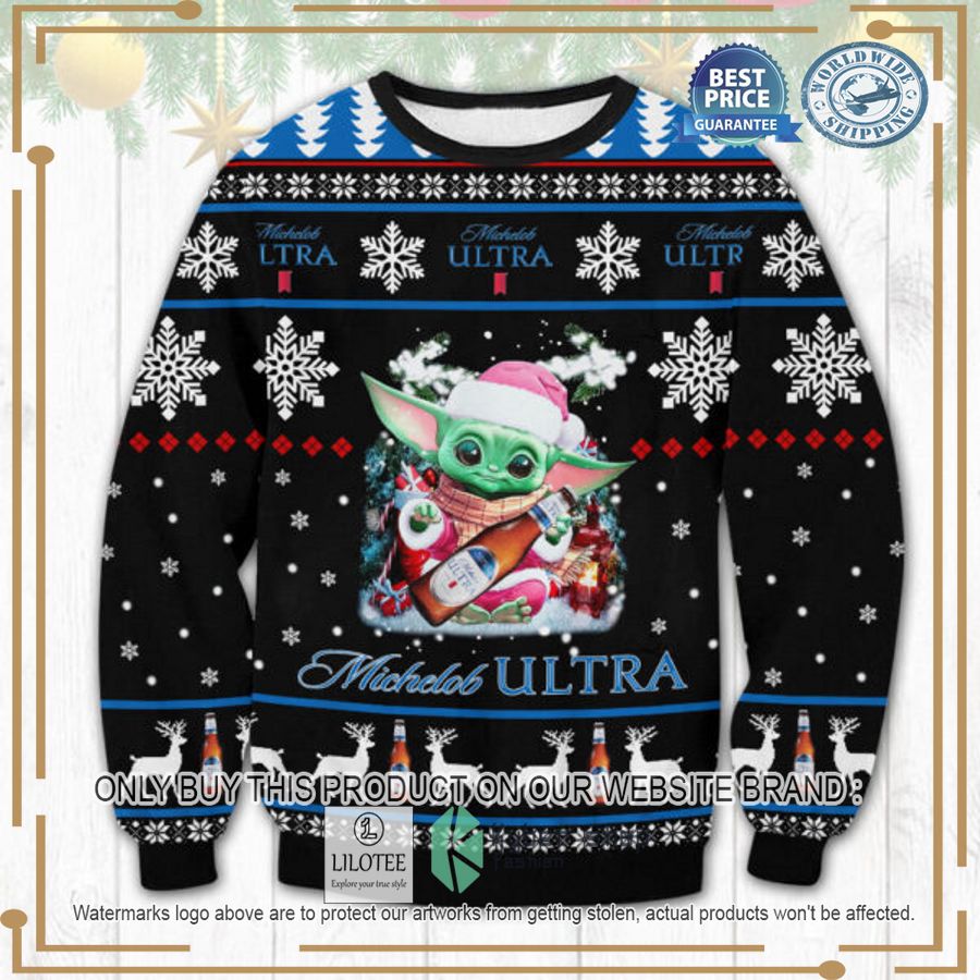 Michelob Ultra Yoda Xmas Ugly Christmas Sweater - LIMITED EDITION 2