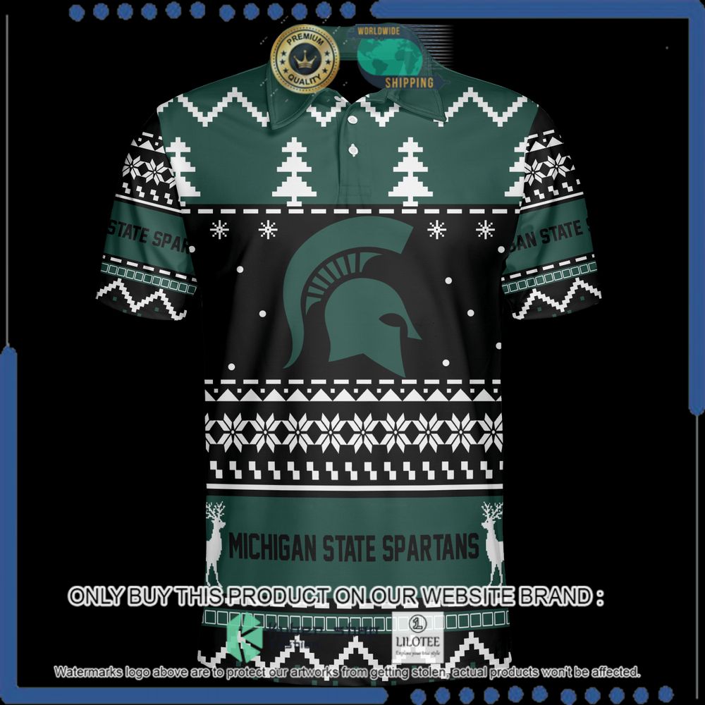 michigan state spartans personalized sweater polo 1 11820