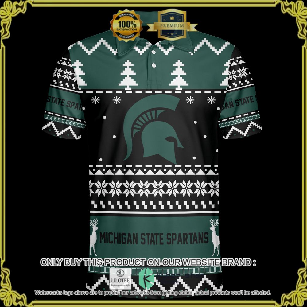 michigan state spartans personalized sweater polo 1 41217