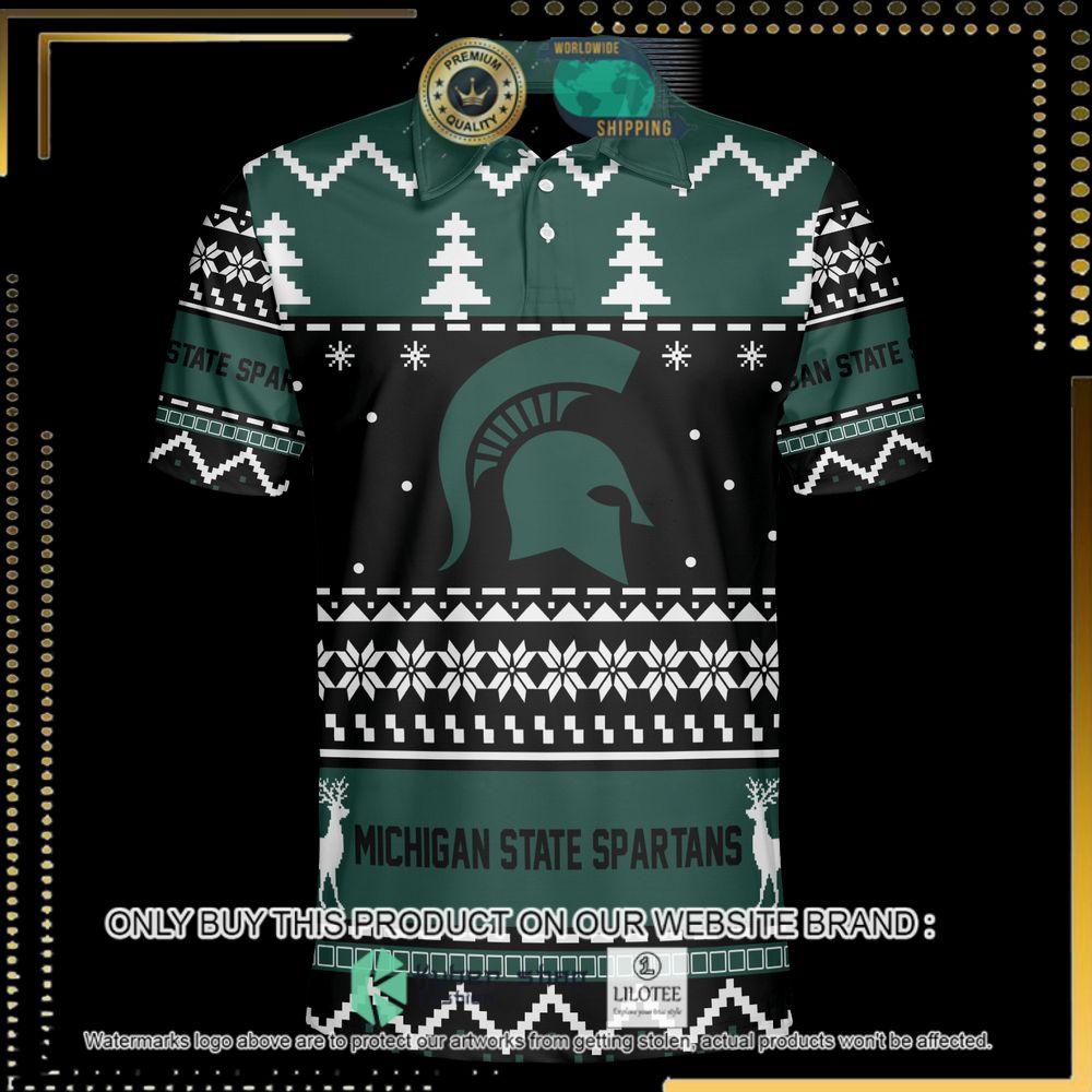 michigan state spartans personalized sweater polo 1 64654