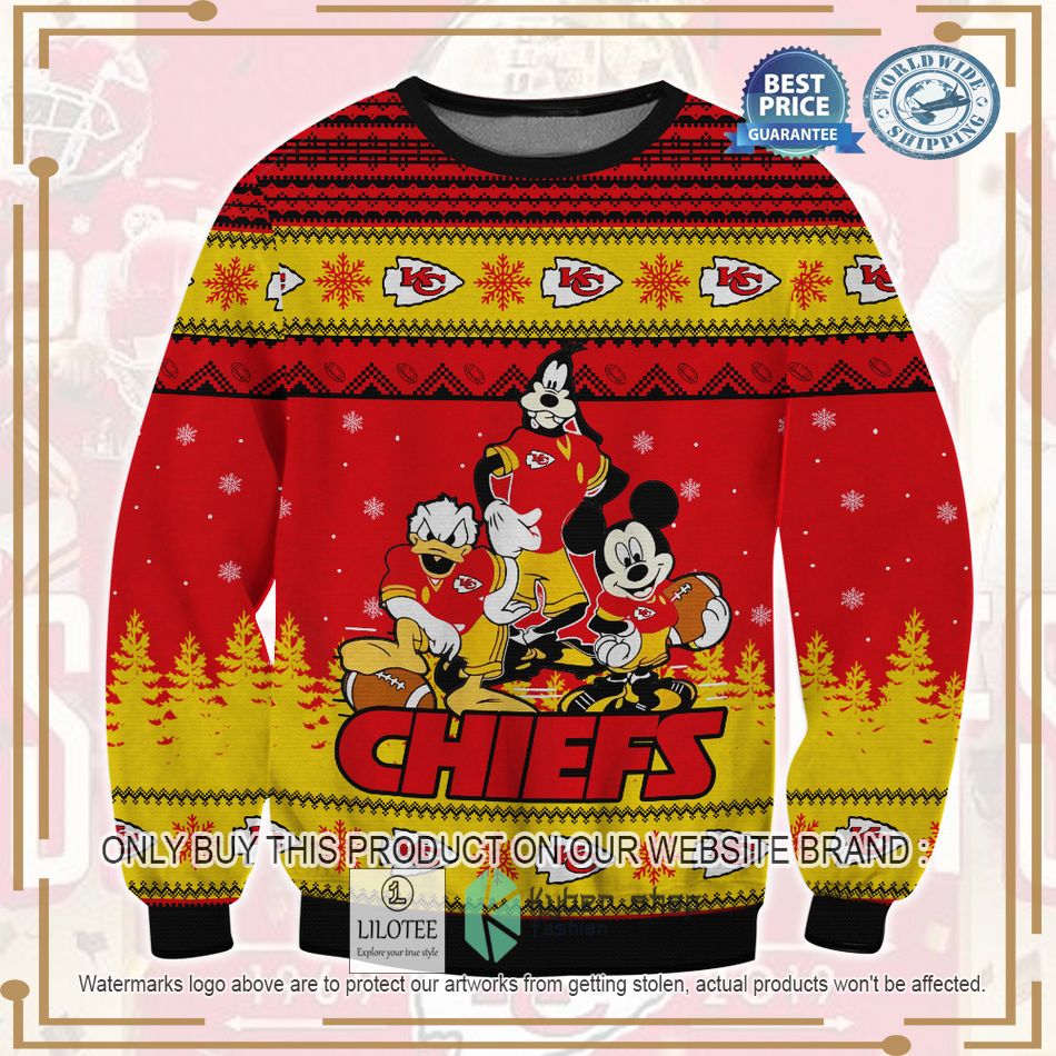 mickey goofy donald kansas city chiefs ugly christmas sweater 1 22034