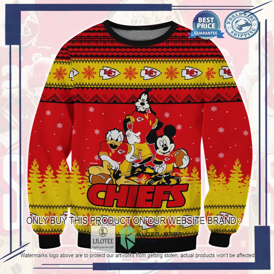 mickey goofy donald kansas city chiefs ugly christmas sweater 1 71984