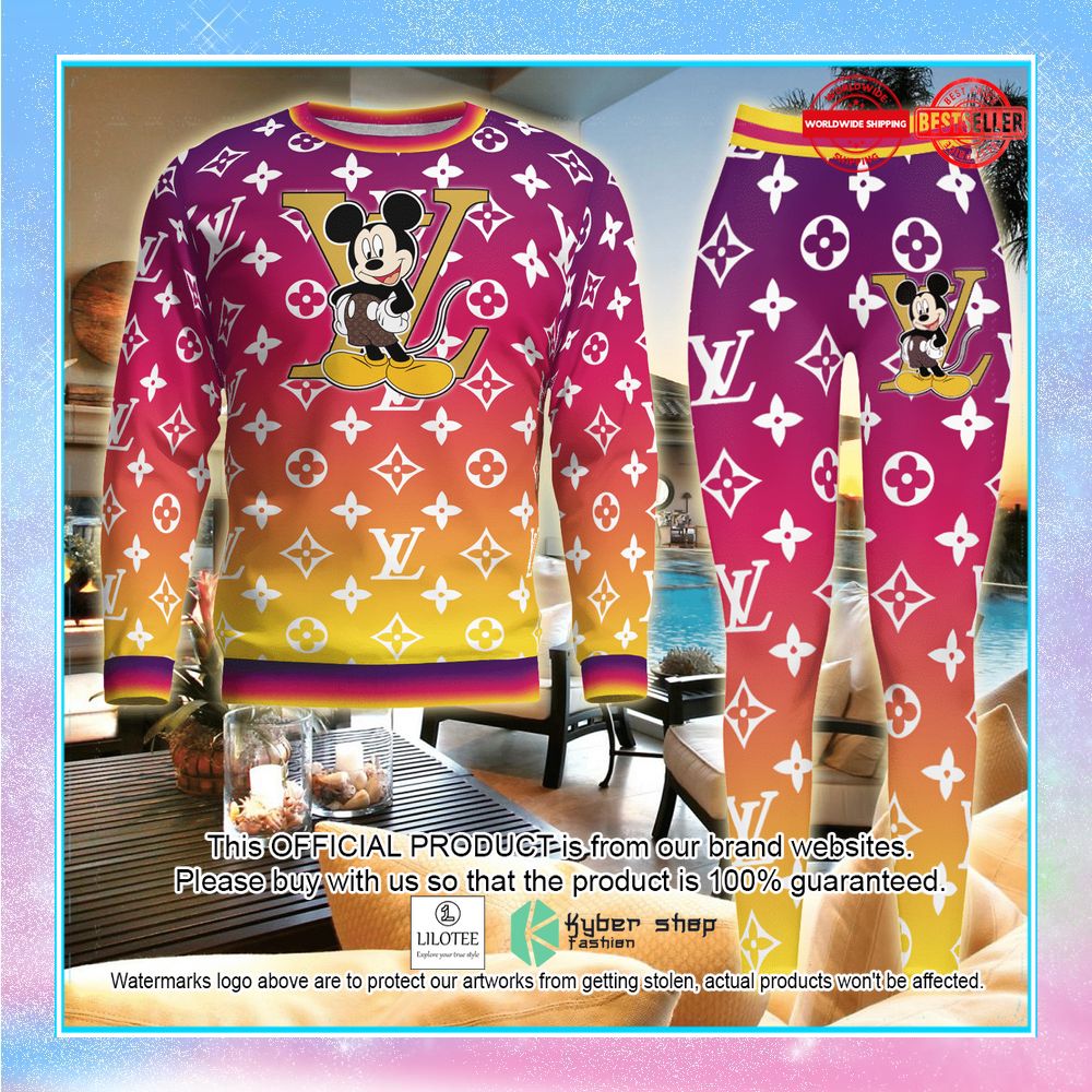 mickey mouse louis vuitton brand sweater leggings 1 382
