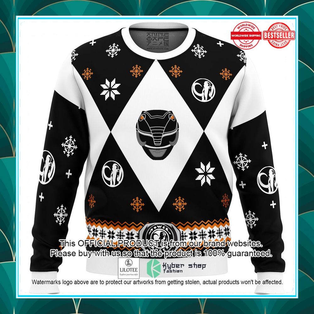 mighty morphin power rangers black christmas sweater 2 941