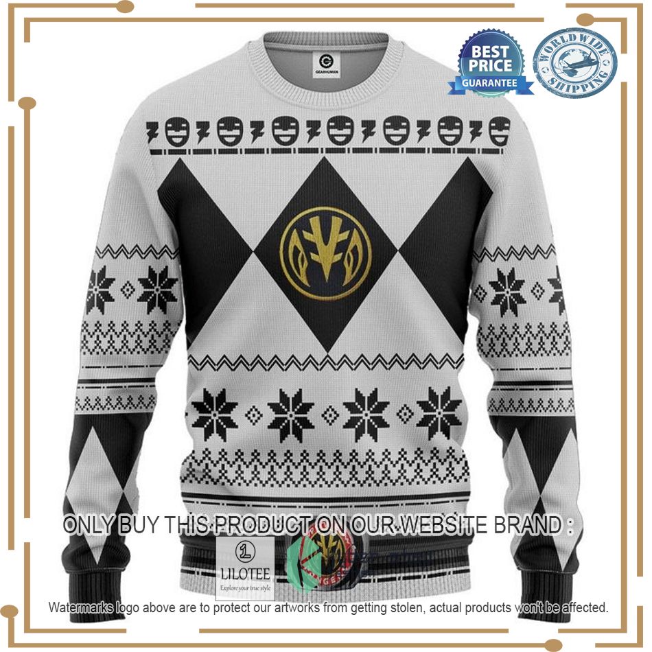 mighty morphin power rangers white christmas sweater 1 82395