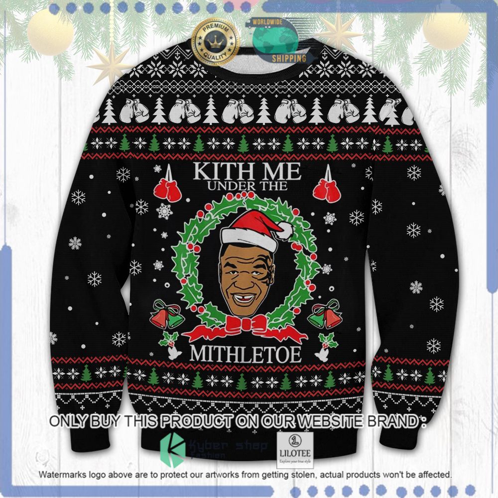 mike tyson kith me under the mistletoe christmas sweater 1 84751