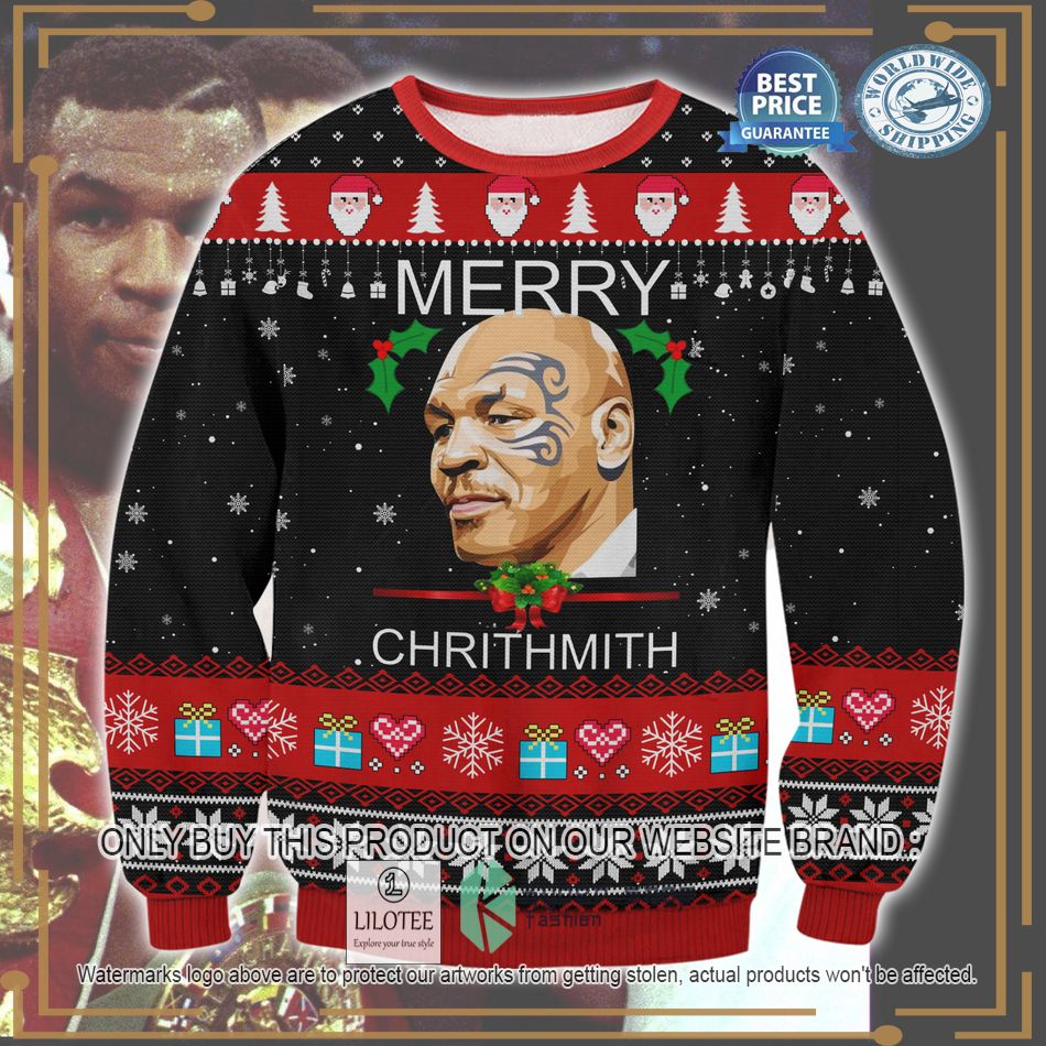 mike tyson merry chrithmith ugly christmas sweater 1 81292