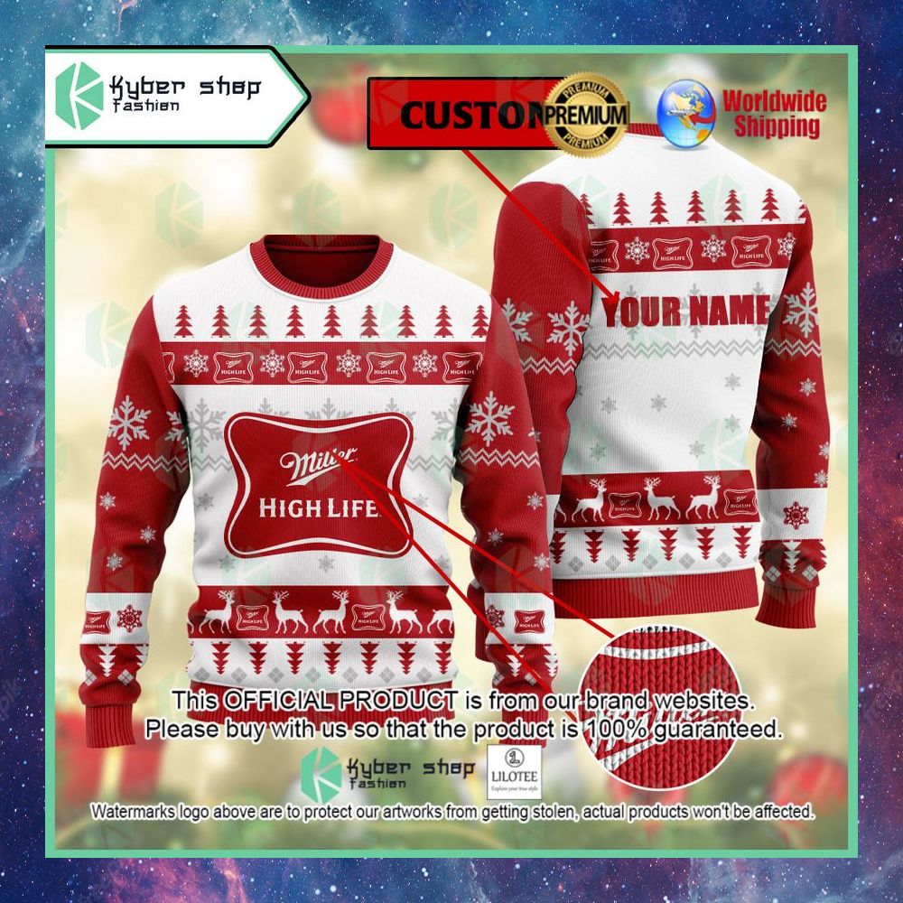 miller high life american lager beer ugly sweater 1 131