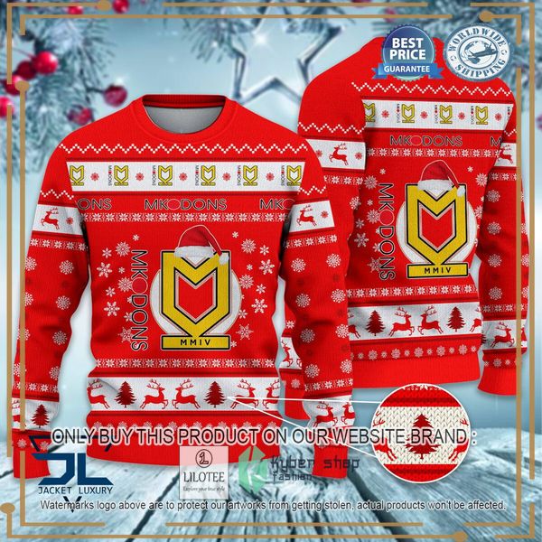 milton keynes dons red christmas sweater 1 54285