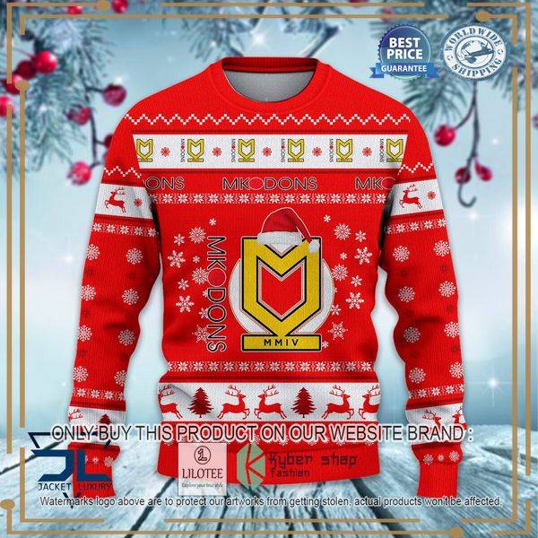 milton keynes dons red christmas sweater 2 4303