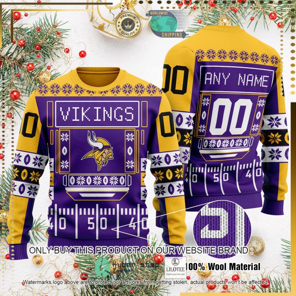 minnesota vikings purple yellow personalized ugly sweater 1 16528