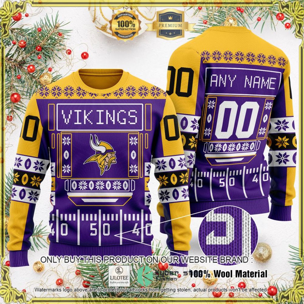 minnesota vikings purple yellow personalized ugly sweater 1 30607