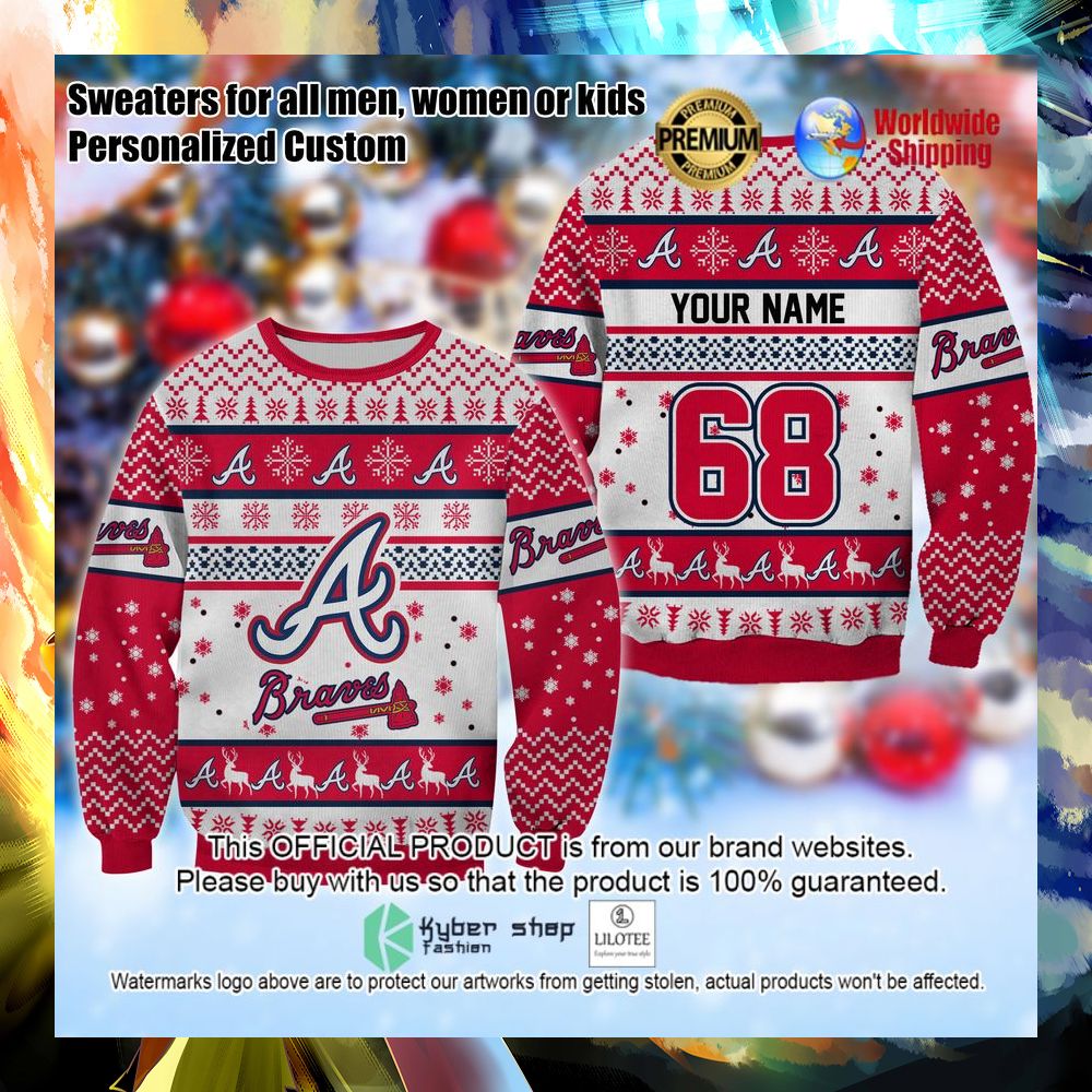 mlb atlanta braves personalized christmas sweater 1 461