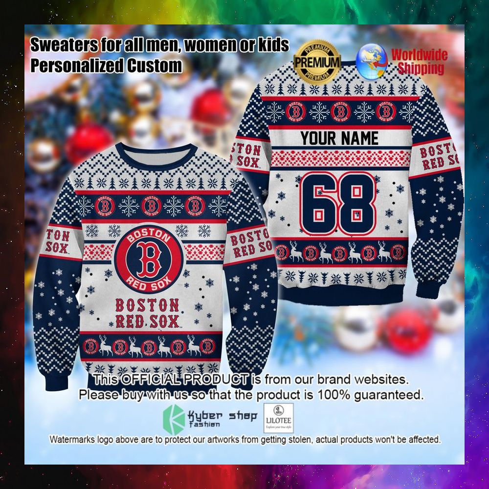 mlb boston red sox personalized christmas sweater 1 284