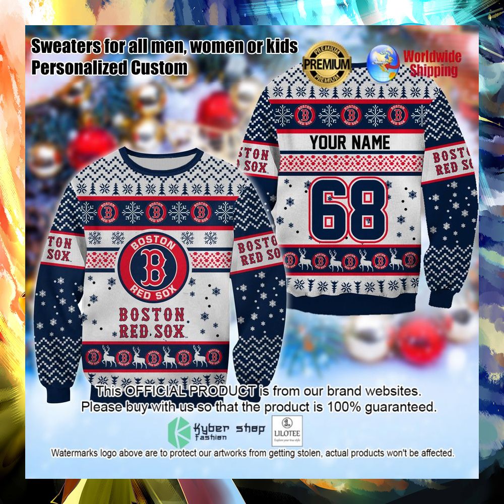 mlb boston red sox personalized christmas sweater 1 485