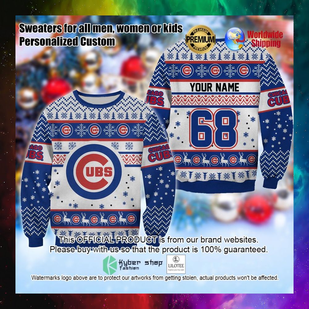 mlb chicago cubs personalized christmas sweater 1 19