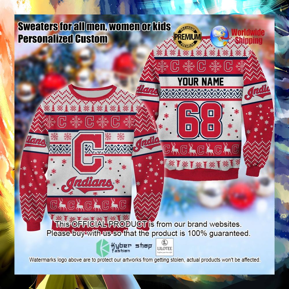 mlb cleveland indians personalized christmas sweater 1 517