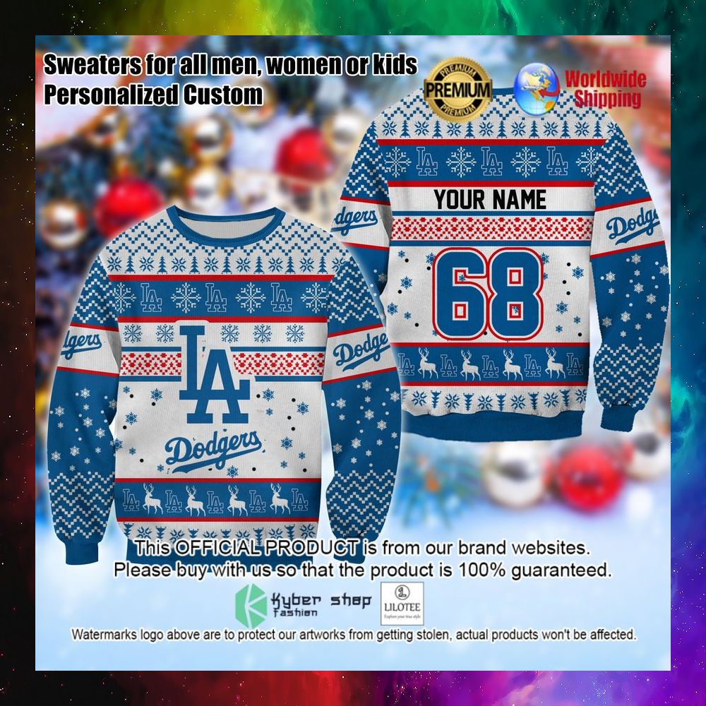 mlb los angeles dodgers personalized christmas sweater 1 632