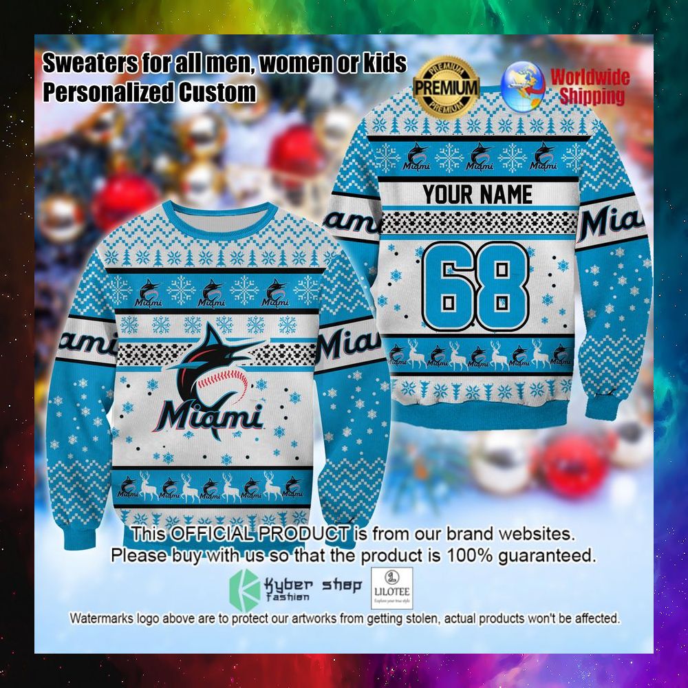 mlb miami marlins personalized christmas sweater 1 827