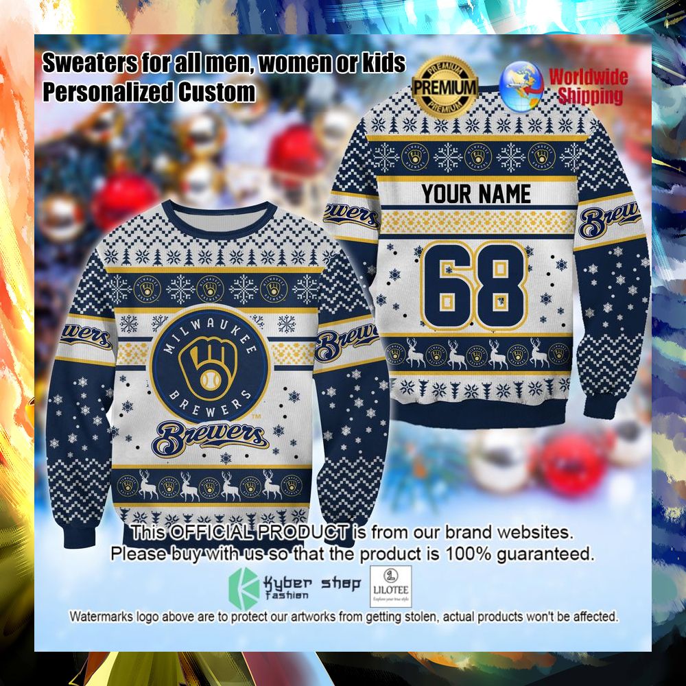 mlb milwaukee brewers personalized christmas sweater 1 168