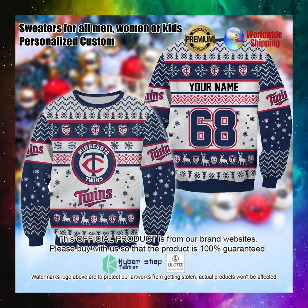 mlb minnesota twins personalized christmas sweater 1 822