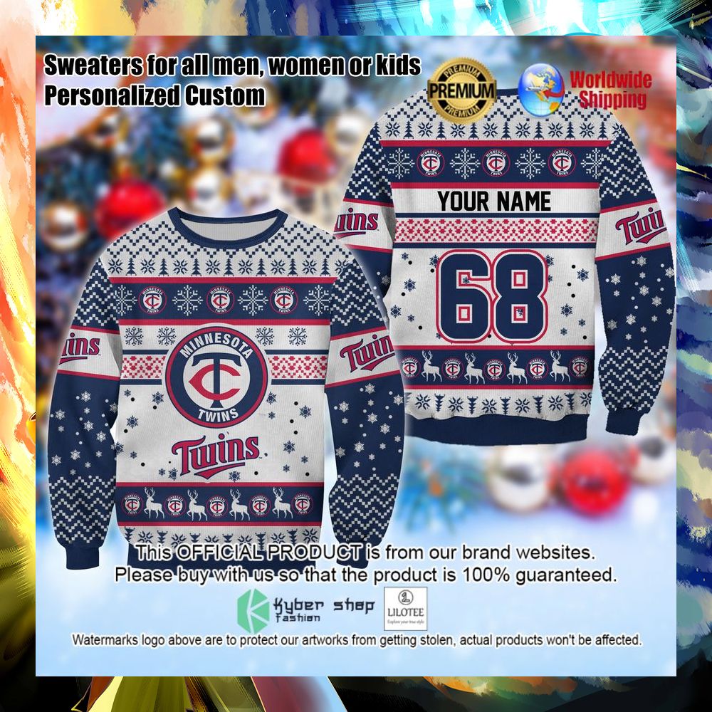 mlb minnesota twins personalized christmas sweater 1 992